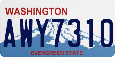 WA license plate AWY7310