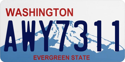 WA license plate AWY7311