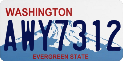WA license plate AWY7312