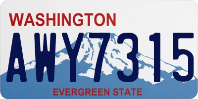 WA license plate AWY7315