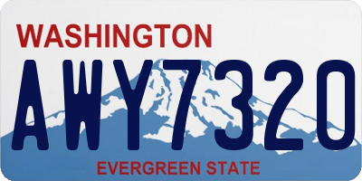 WA license plate AWY7320