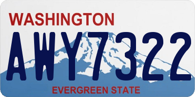 WA license plate AWY7322