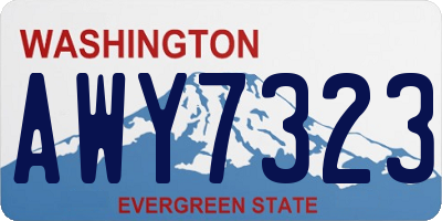 WA license plate AWY7323