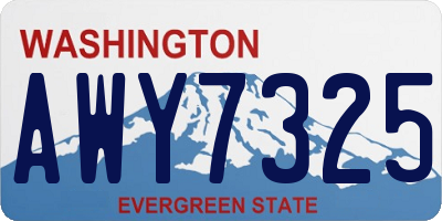 WA license plate AWY7325