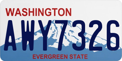 WA license plate AWY7326