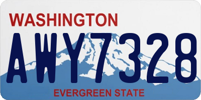 WA license plate AWY7328