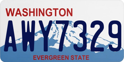 WA license plate AWY7329
