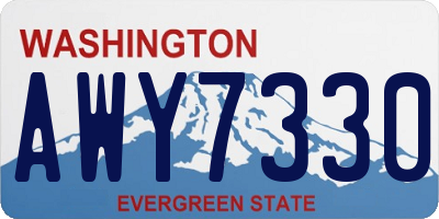 WA license plate AWY7330