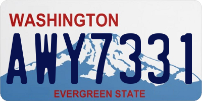 WA license plate AWY7331