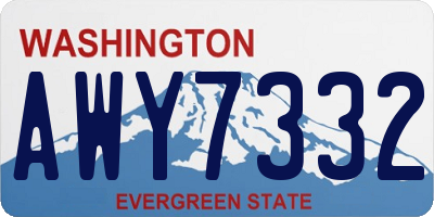 WA license plate AWY7332