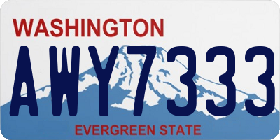 WA license plate AWY7333