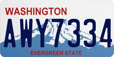 WA license plate AWY7334