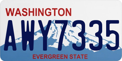 WA license plate AWY7335