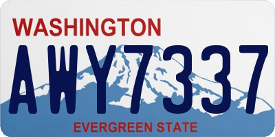 WA license plate AWY7337