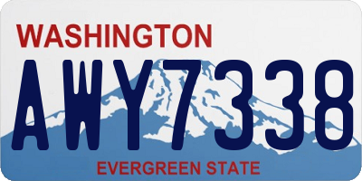 WA license plate AWY7338