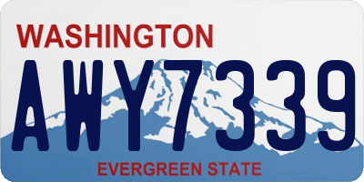 WA license plate AWY7339