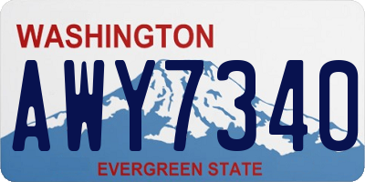 WA license plate AWY7340