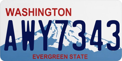WA license plate AWY7343