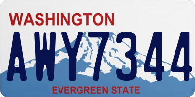 WA license plate AWY7344