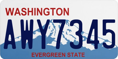 WA license plate AWY7345