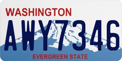 WA license plate AWY7346