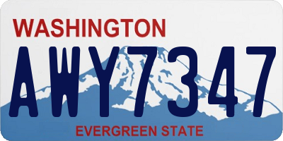 WA license plate AWY7347