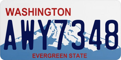 WA license plate AWY7348
