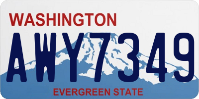 WA license plate AWY7349