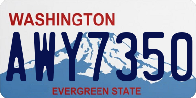 WA license plate AWY7350