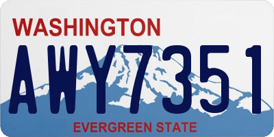 WA license plate AWY7351