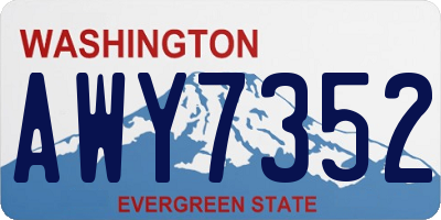WA license plate AWY7352