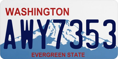 WA license plate AWY7353