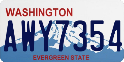 WA license plate AWY7354