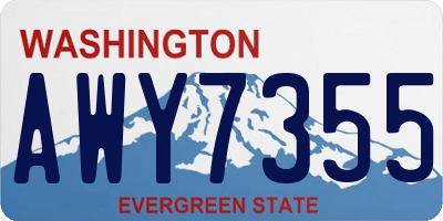 WA license plate AWY7355