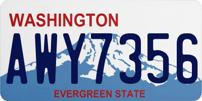 WA license plate AWY7356