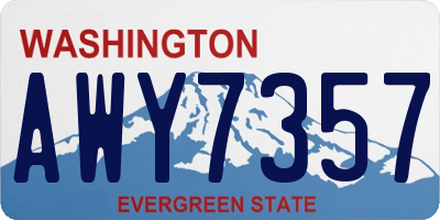 WA license plate AWY7357