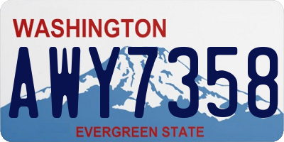 WA license plate AWY7358
