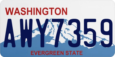 WA license plate AWY7359