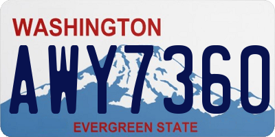 WA license plate AWY7360