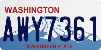 WA license plate AWY7361