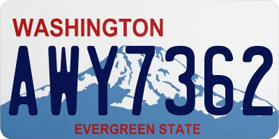 WA license plate AWY7362