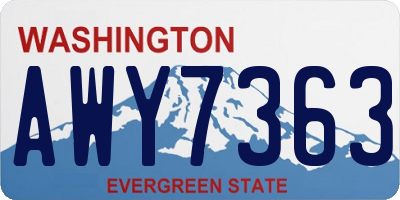 WA license plate AWY7363