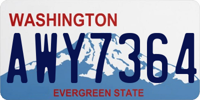 WA license plate AWY7364