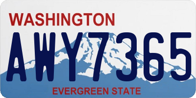 WA license plate AWY7365