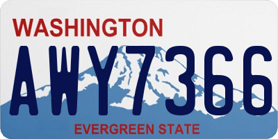 WA license plate AWY7366
