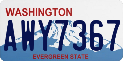 WA license plate AWY7367
