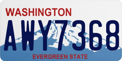 WA license plate AWY7368
