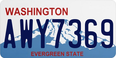 WA license plate AWY7369