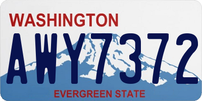 WA license plate AWY7372