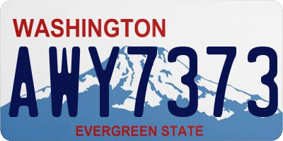 WA license plate AWY7373